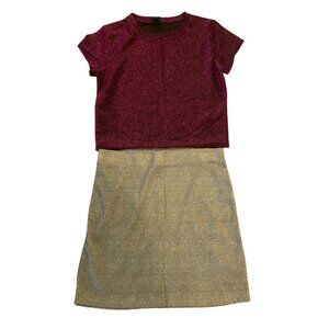 Wild Fable Skirt & Top Womens Metallic Glittery Two-Piece Dress Set Medium